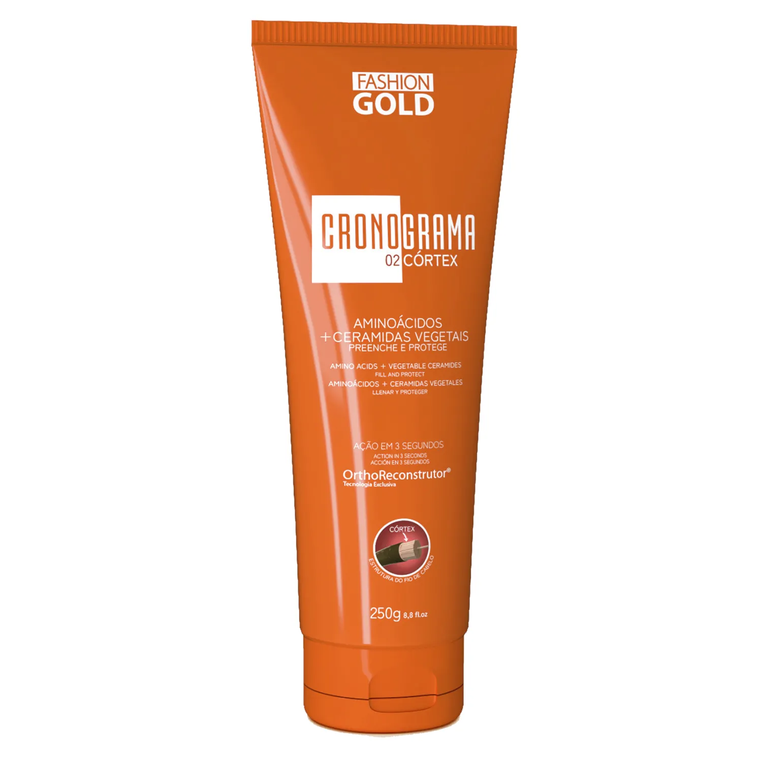Etapa 2 - Córtex 250g: Kit Cronograma Capilar Fashion Gold