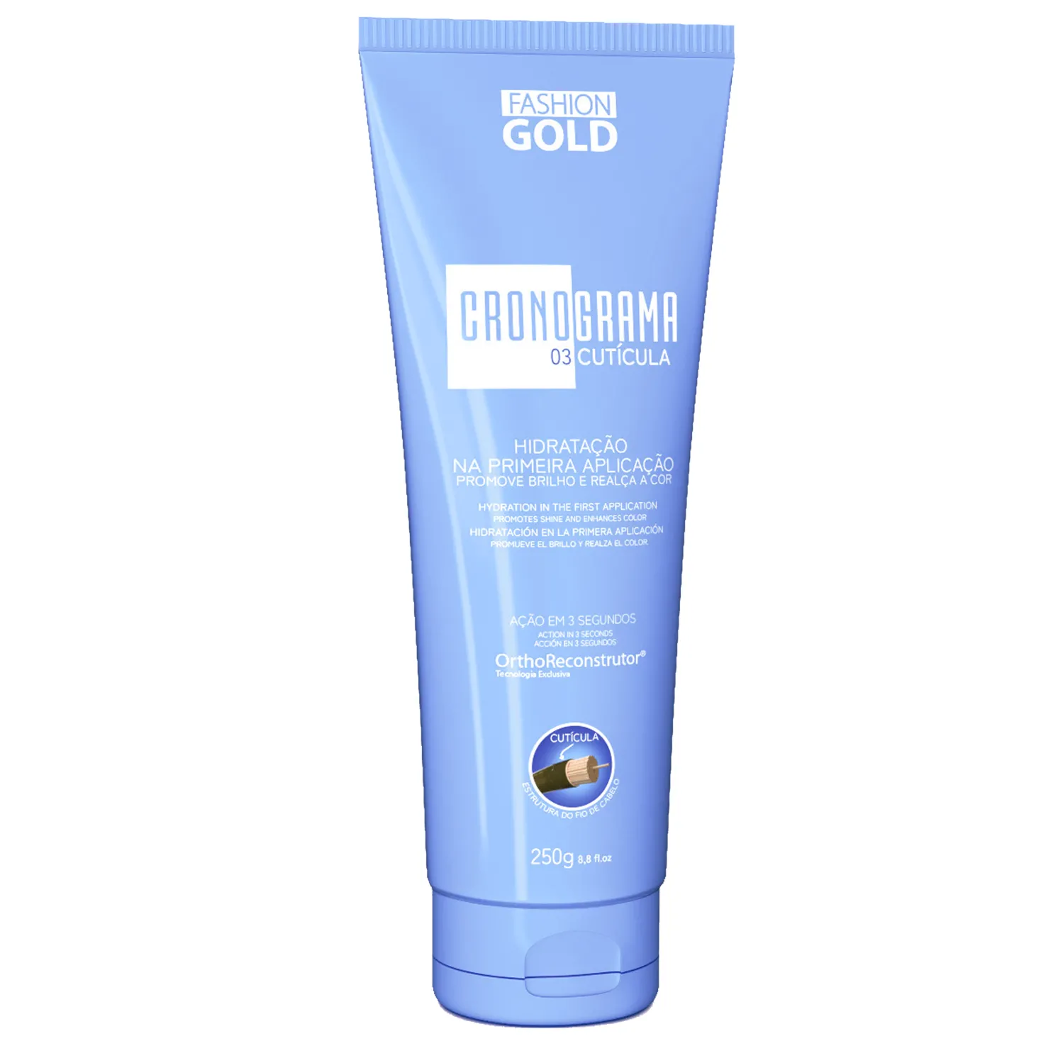 Etapa 3 - Cutícula 250g: Kit Cronograma Capilar Fashion Gold