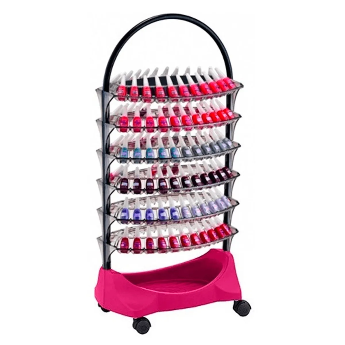 Carrinho Para Esmaltes Smaltbell Classic 6 Bandejas Dompel Rosa