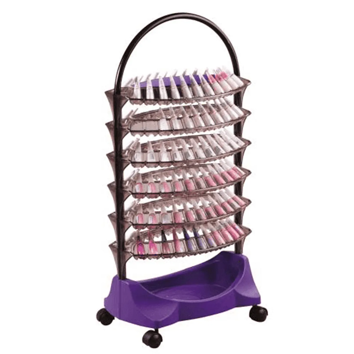 Carrinho Para Esmaltes Smaltbell Classic 6 Bandejas Dompel Roxo