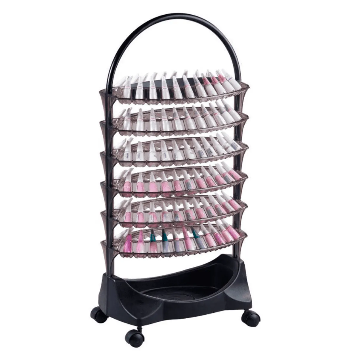 Carrinho Para Esmaltes Smaltbell Classic 6 Bandejas Dompel Preto