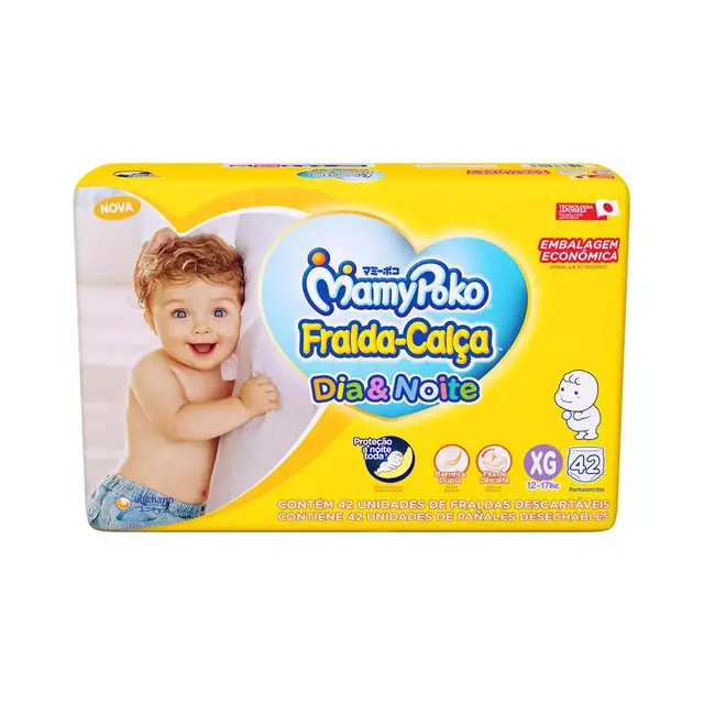 Fralda Calça Infantil MamyPoko Dia&Noite Mega XG 42 Unidades