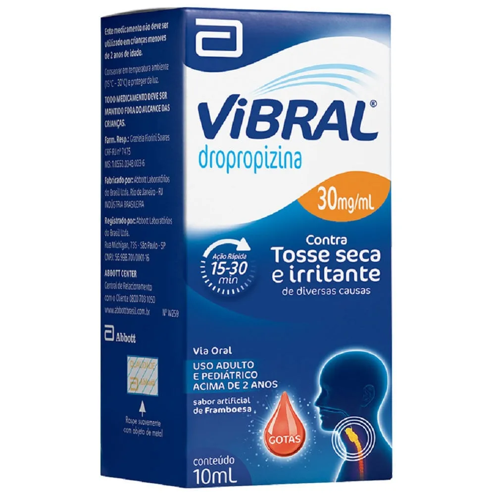 Vibral Gotas Sabor Framboesa 30mg/mL 10mL