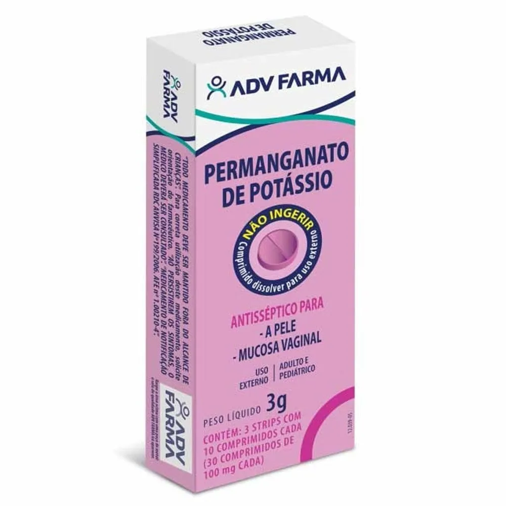 Permanganato de Potássio ADV 100mg 30 Comprimidos