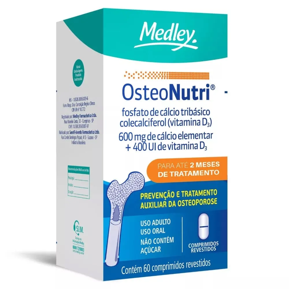 Osteonutri 600mg + 400ui 60 Comprimidos Revestidos