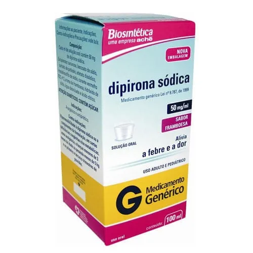 Dipirona Sol Oral 50mg/ml 100ml +Copo Genérico Biosintética