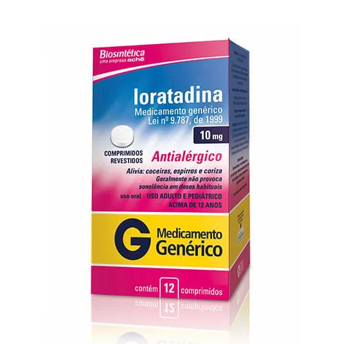 Loratadina 10mg 12 Comprimidos Genérico Biosintética