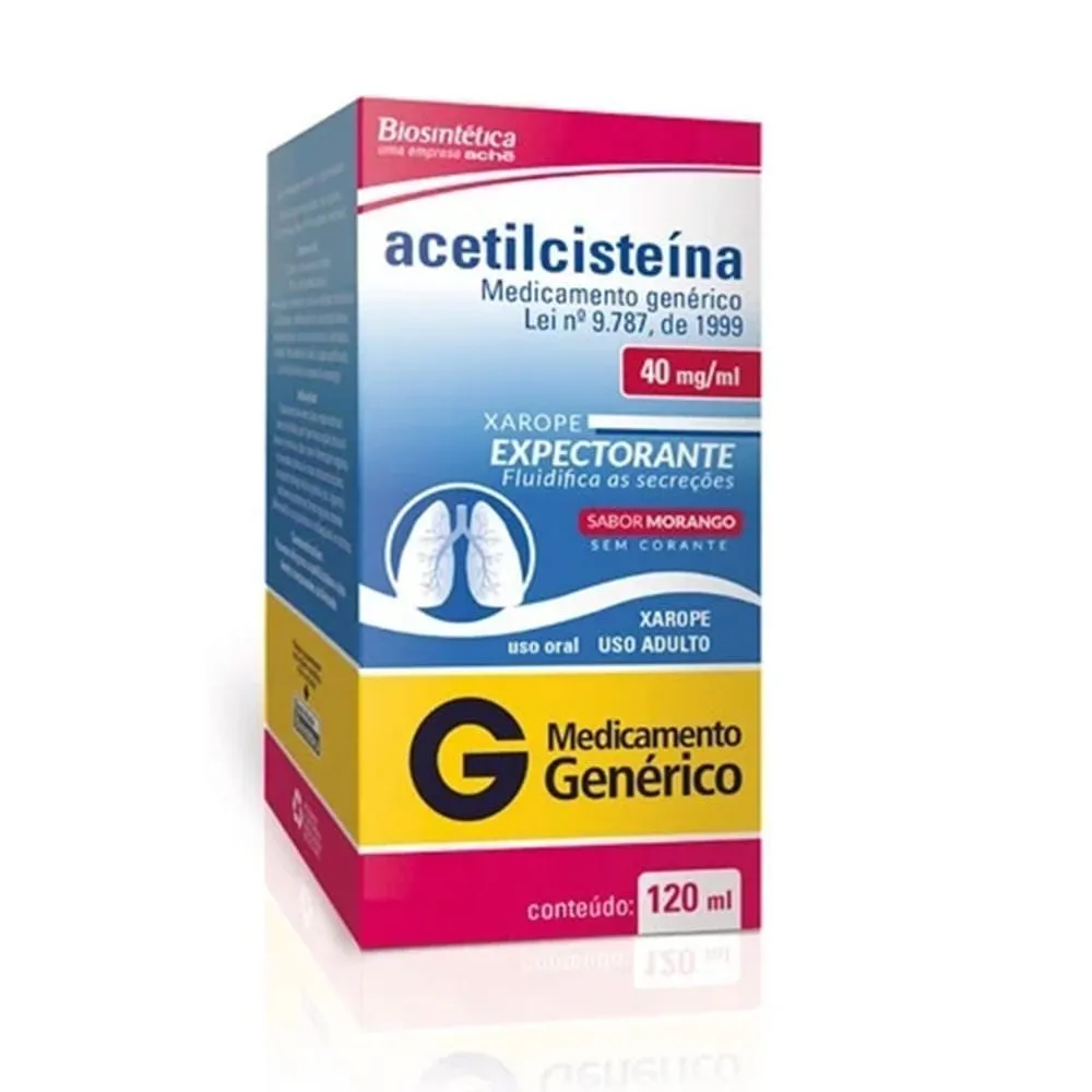Acetilcisteina Xarope Adulto 40mg/ml 120ml Genérico Biosintética
