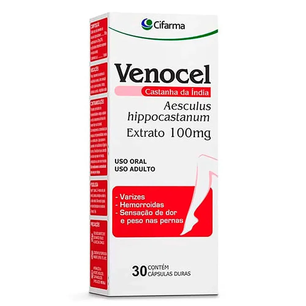 Venocel Castanha da Índia 100mg 30 Comprimidos