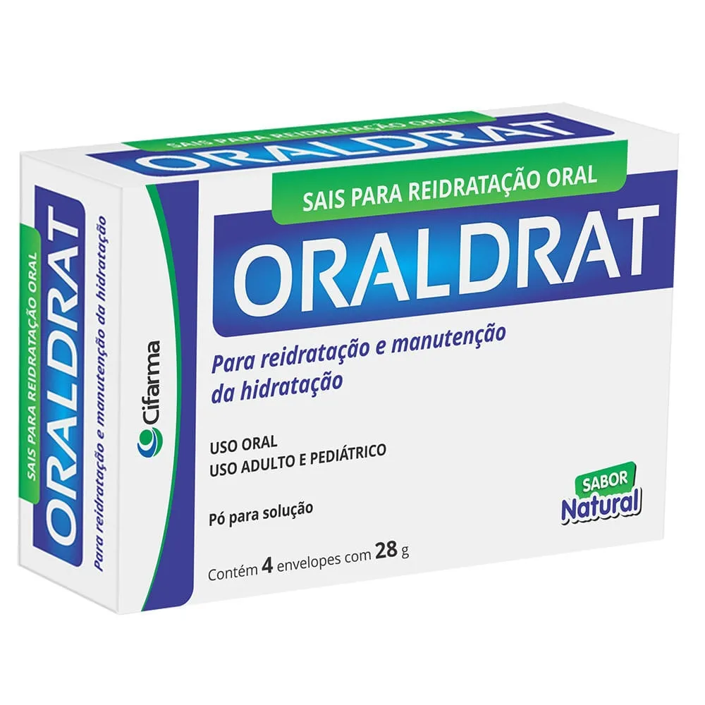 Sais para Reidratação Oraldrat Sabor Natural 4 envelopes 28,8g