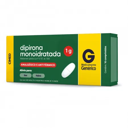 Dipirona Monoidratada 1g 10 comprimidos genérico Cimed