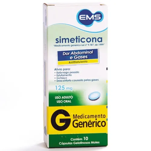 Simeticona 125mg 10 Cápsulas Genérico Ems