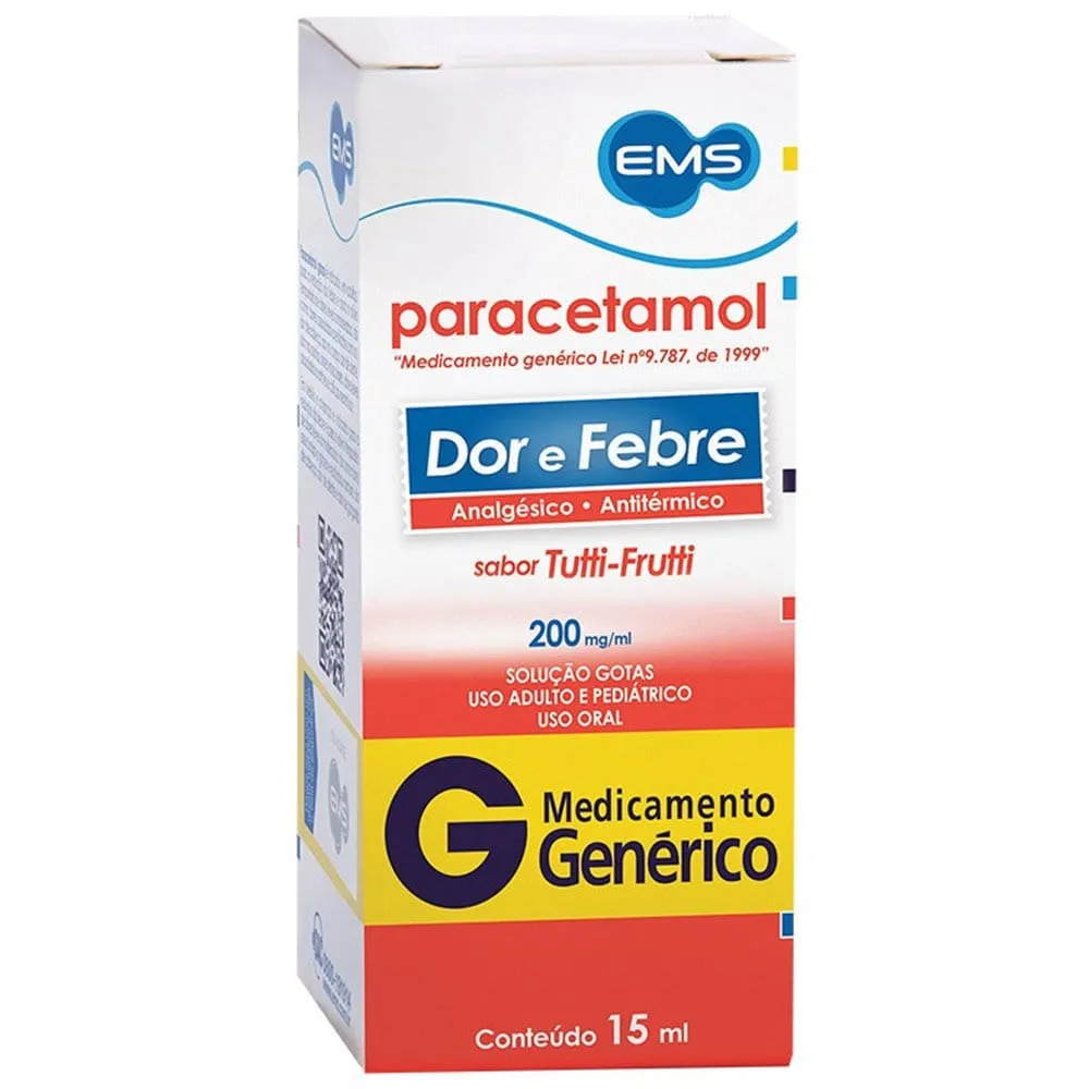 Paracetamol Gotas 200mg/ml 15ml Genérico EMS