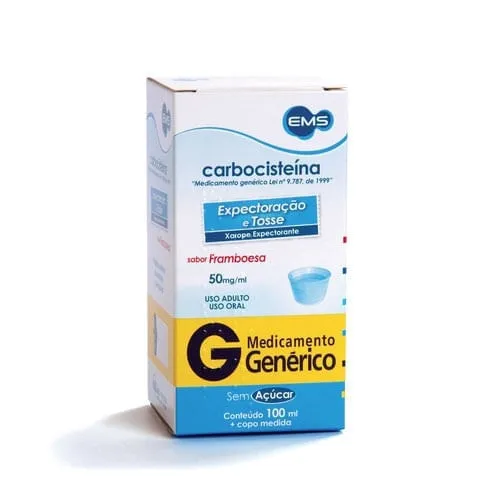 Carbocisteína Xarope Adulto Framboesa 50m 100ml Genérico EMS