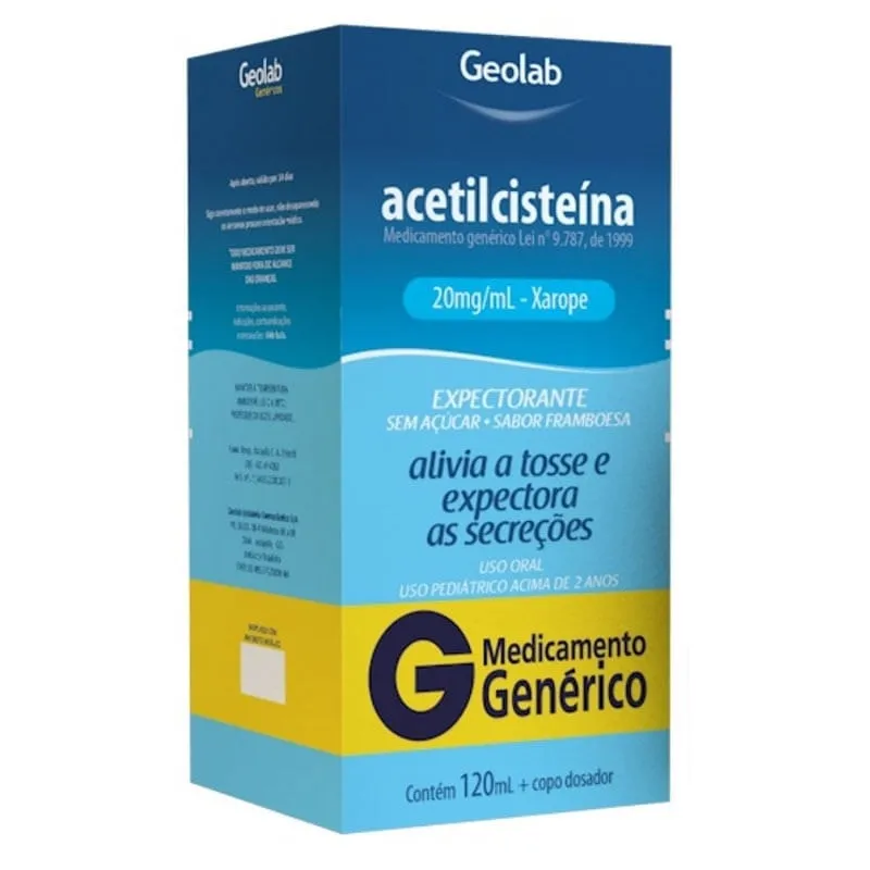 Acetilcisteina Xarope Infantil 20mg/ml 120ml Genérico Geolab