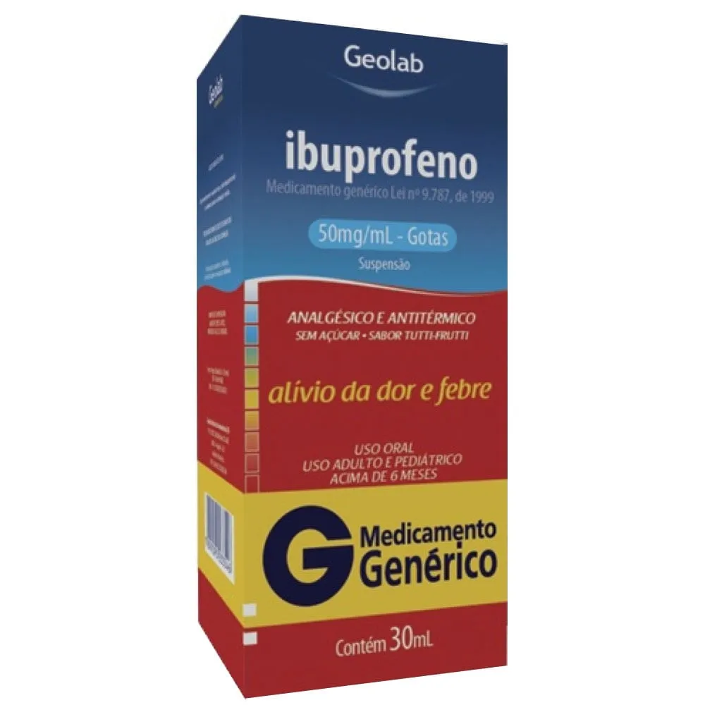 Ibuprofeno Gotas 50mg/ml 30ml Genérico Geolab