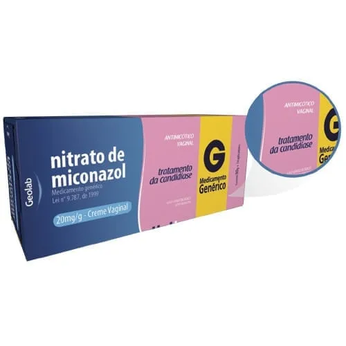 Miconazol Creme Vaginal 20mg 80g +14 Aplic Genérico Geolab