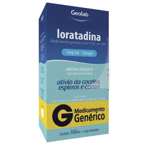 Loratadina Xarope 1mg/ml 100ml Genérico Geolab