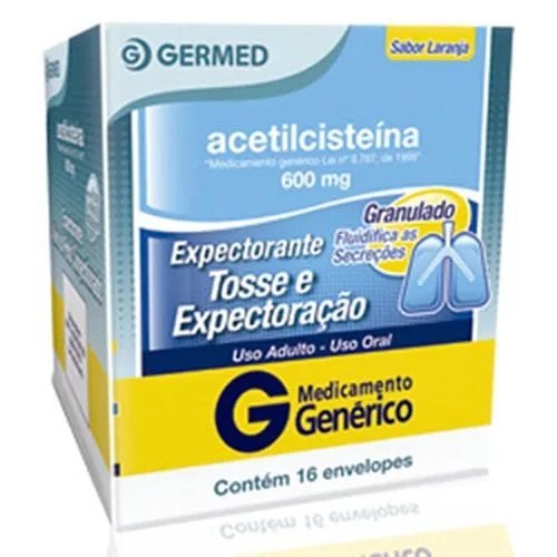 Acetilcisteína Laranja 600mg Granulado 16 envelopes de 5g