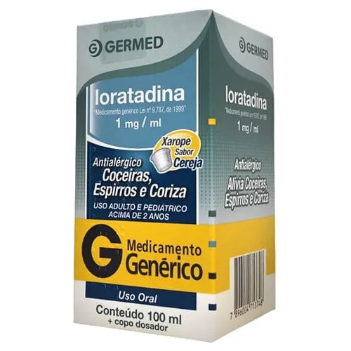 Loratadina Xarope Sabor Cereja 1mg/ml 100ml Genérico Germed