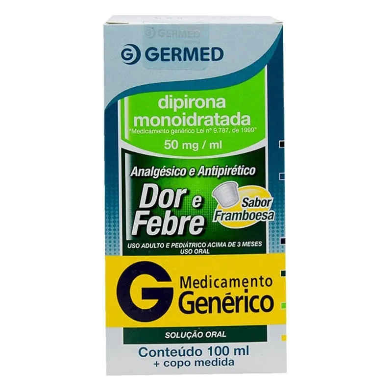 Dipirona Sol Oral Framboesa 50mg/ml 100ml Genérico Germed