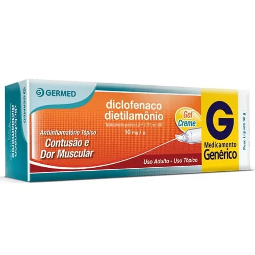 Diclofenaco Dietilamônio Gel Creme 10mg 60g Genérico Germed