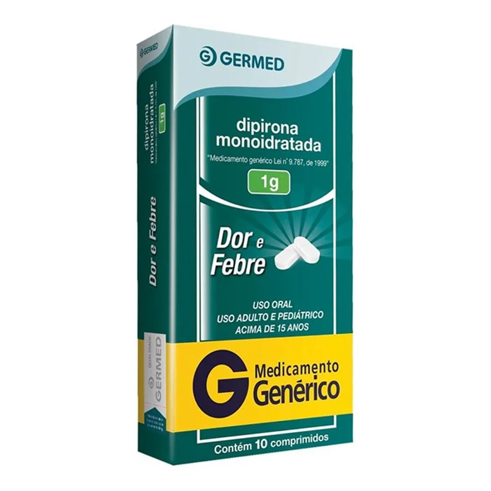 Dipirona monoidratada 1g 10 comprimidos Genérico Germed