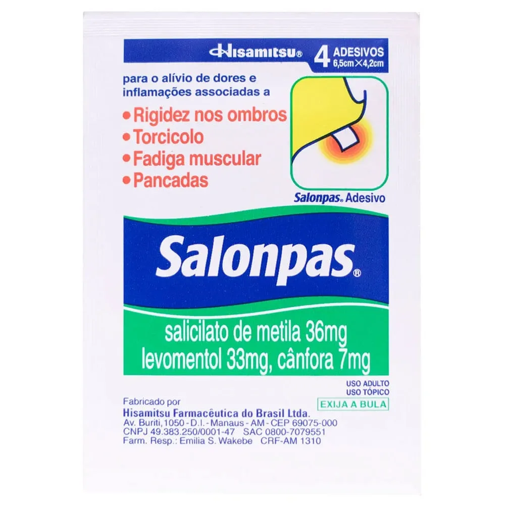 Salonpas Pequeno 4 Adesivos