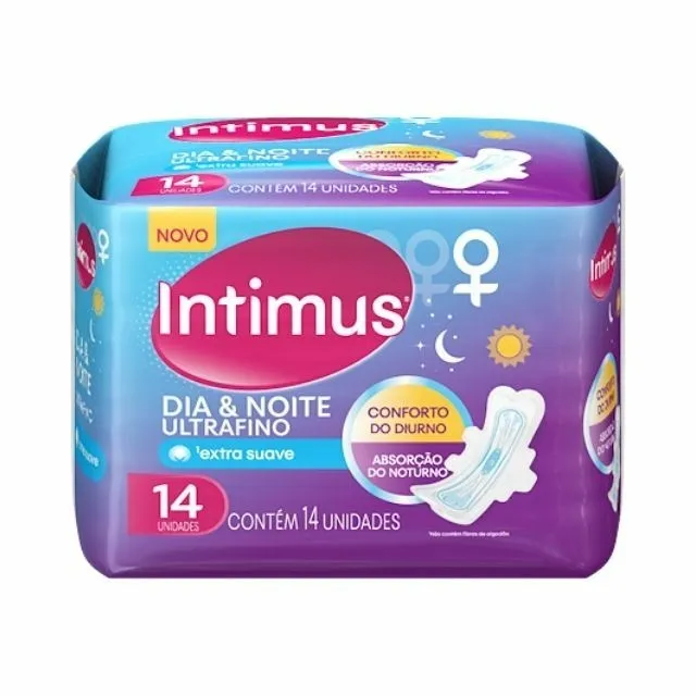 Absorvente Intimus Dia&Noite Uf Suave C/ Abas 14 Unidades