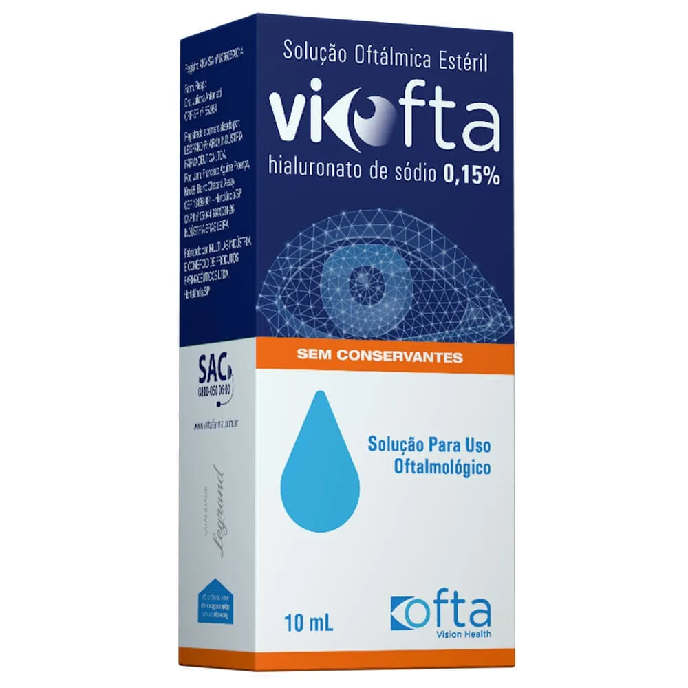 ViOfta Solução Oftálmica Lubrificante 0,15% 10ml