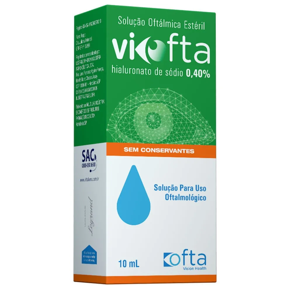 ViOfta Solução Oftálmica Lubrificante 0,40% 10ml