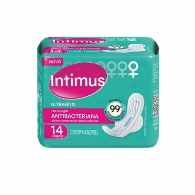 Absorvente Intimus Antibacteriano Com Abas 14 Unidades