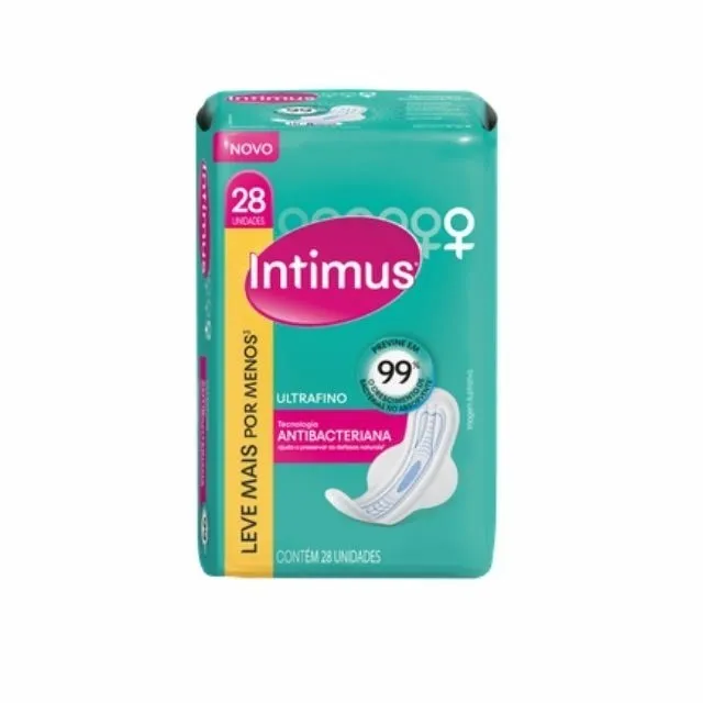 Absorvente Intimus Antibacteriano Com Abas C/28 Unidades