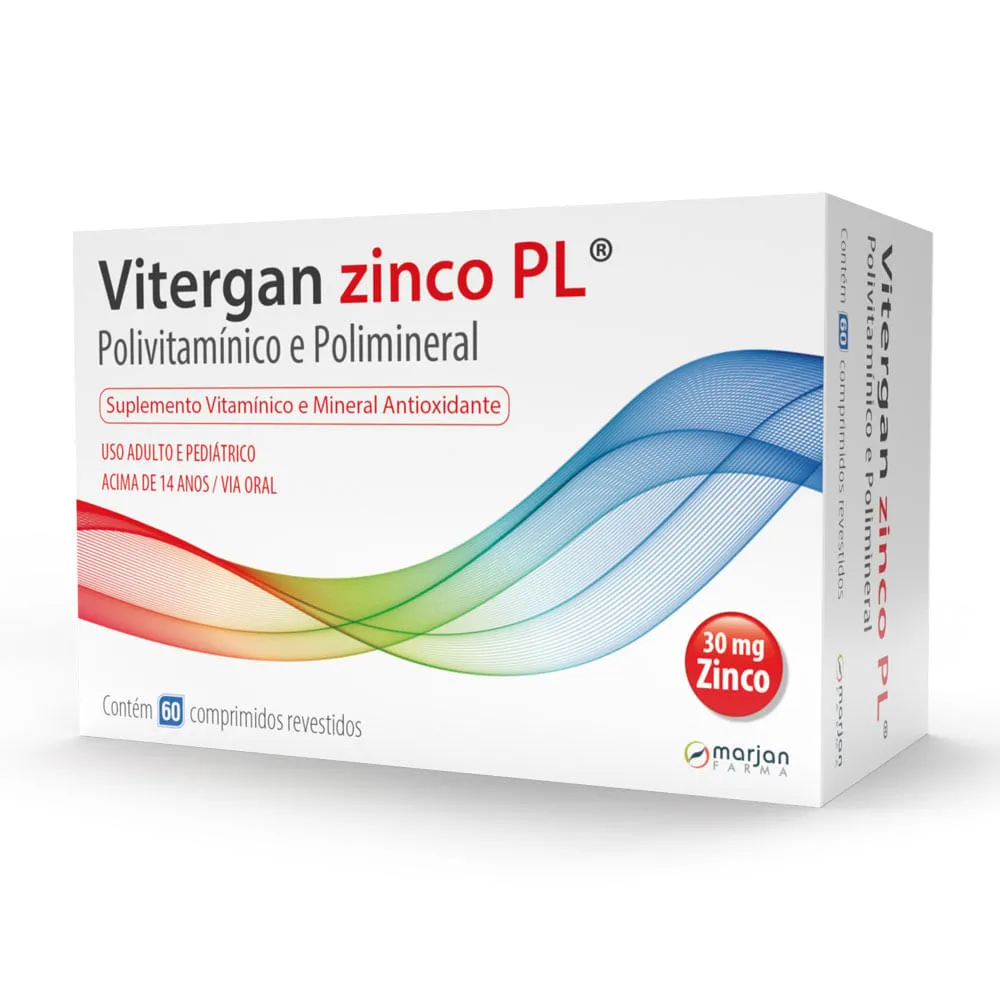 Vitergan Zinco 60 Comprimidos Revestidos