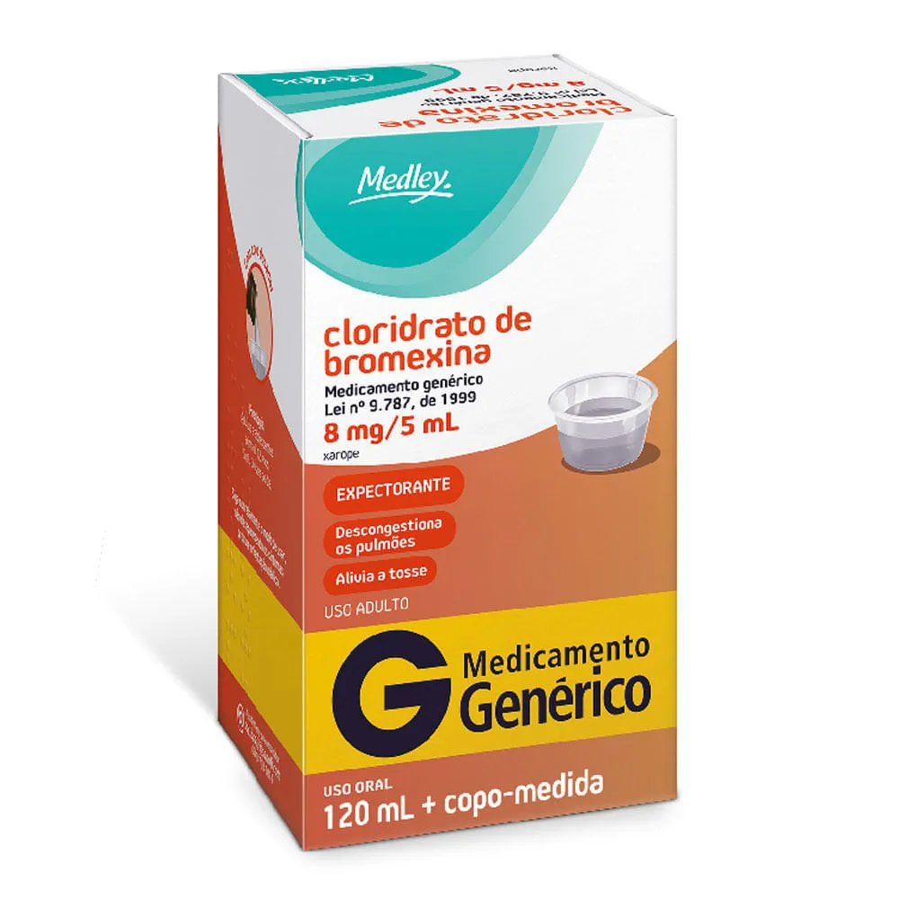 Bromexina Xarope Adulto 8mg/5ml 120ml Genérico Medley