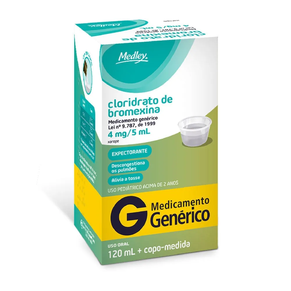 Bromexina Xarope Infantil 4mg/5ml 120ml Genérico Medley