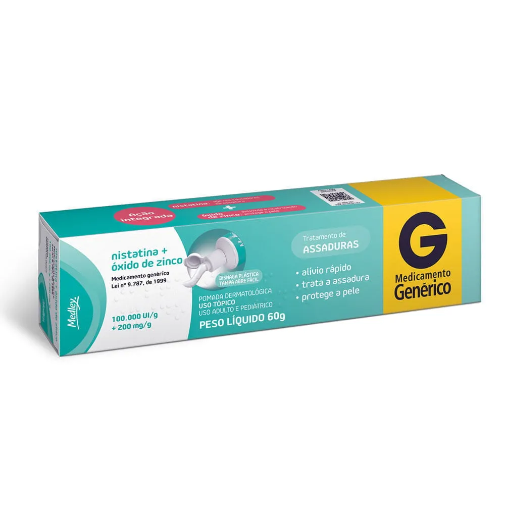 Nistatina 100.000UI/g + Óxido de Zinco 200mg/g Pomada Dermatológica 60g
