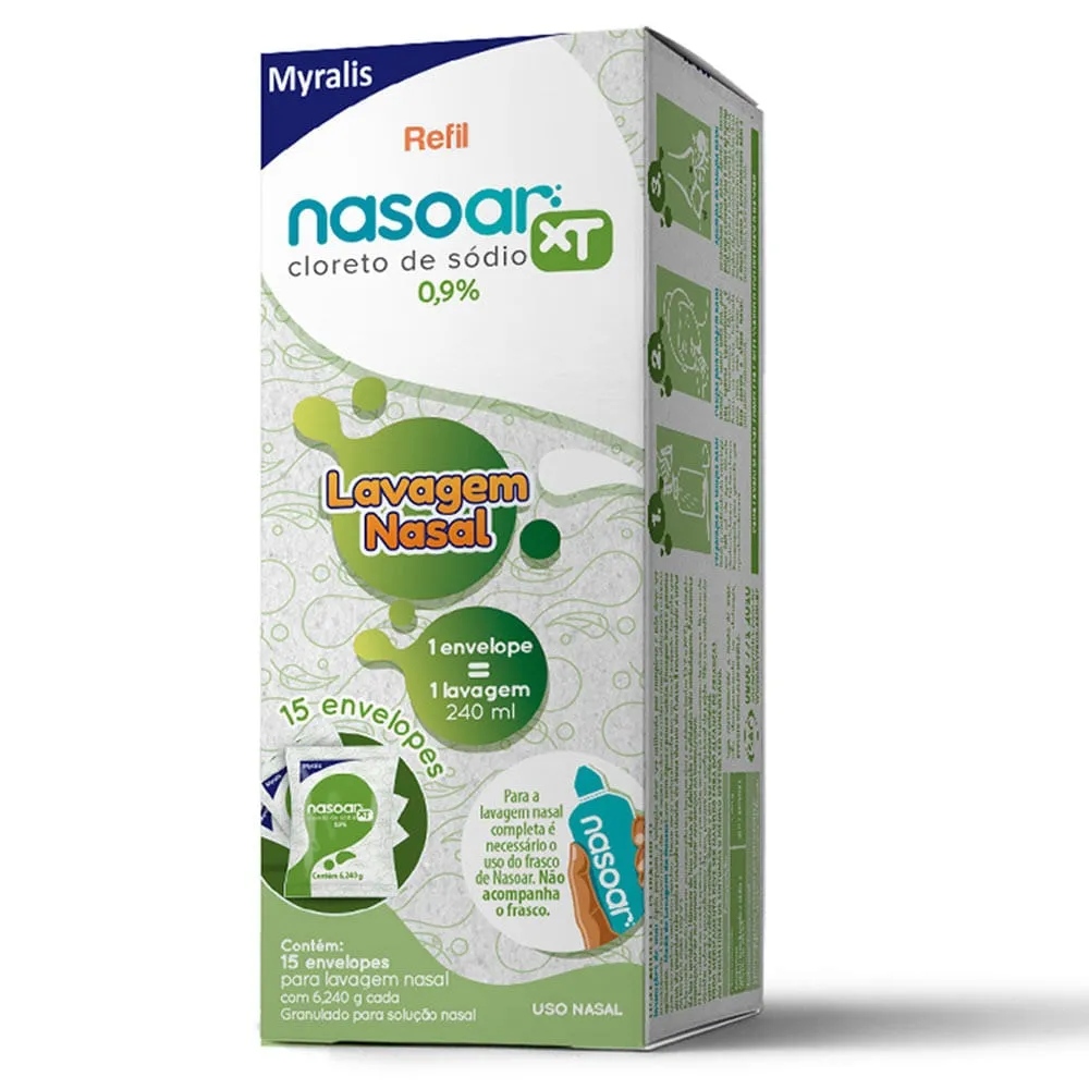 Nasoar XT Refil Solução para Lavagem Nasal 15 envelopes