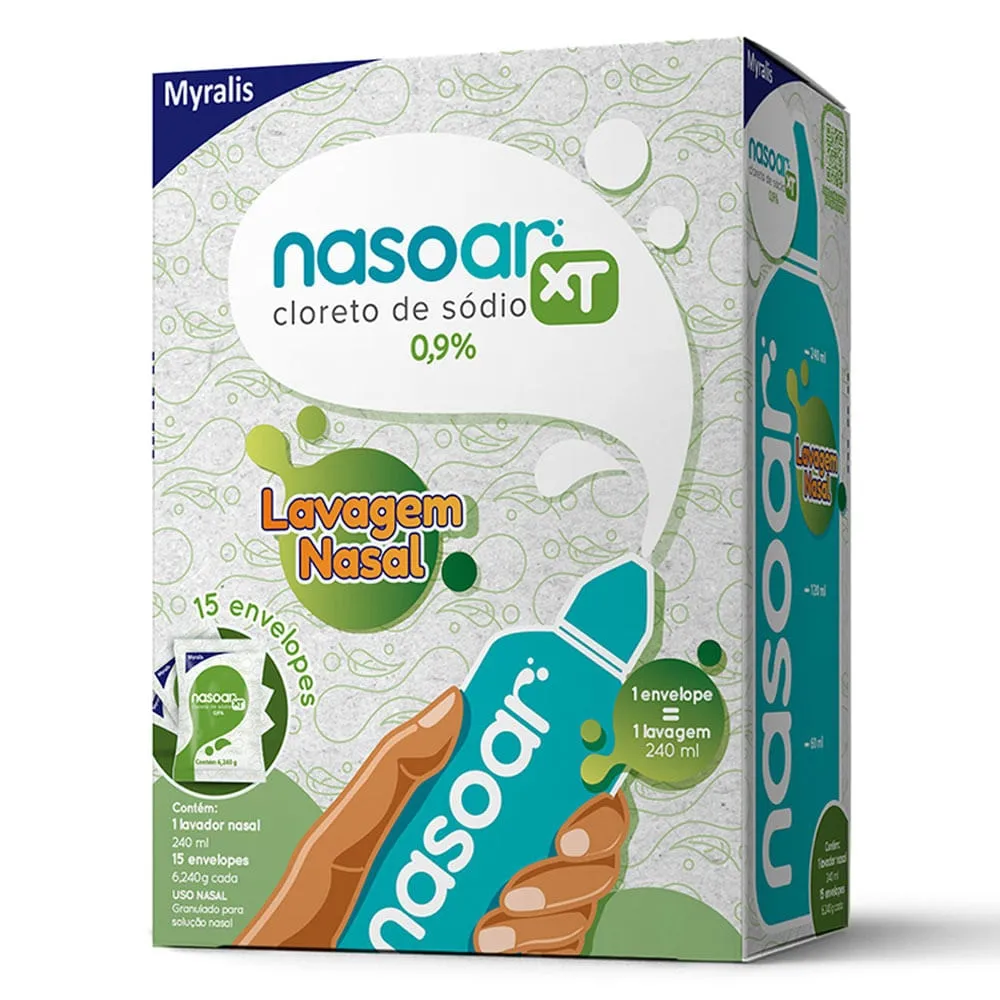 Nasoar XT Solução para Lavagem Nasal 15 envelopes +Frasco