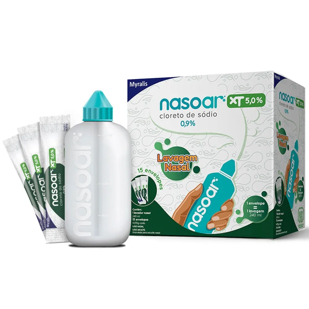 Nasoar XT 0,05% Solução Para Lavagem Nasal c/15 Env +Frasco