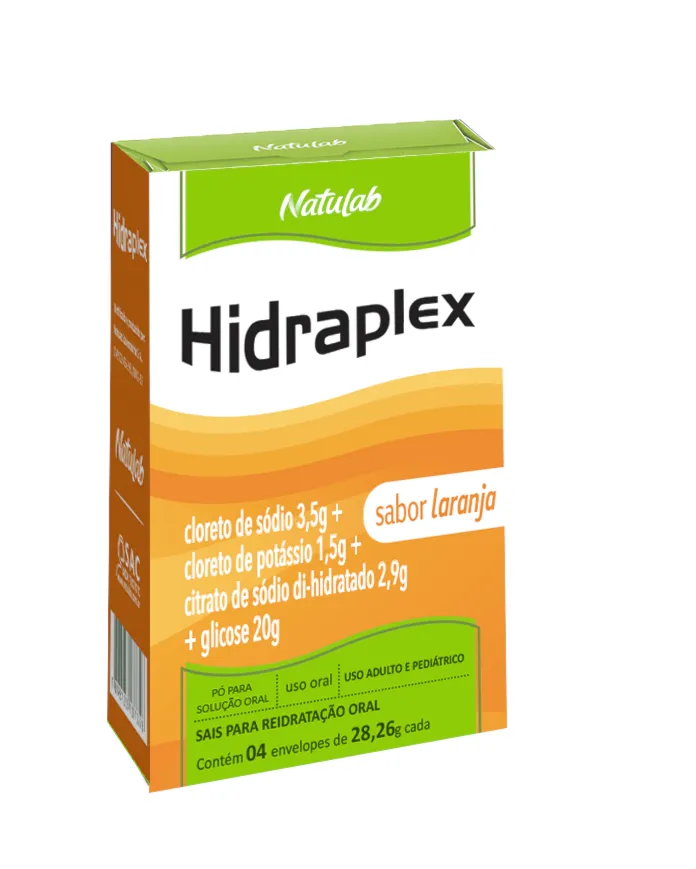 Sais para Reidratação Hidraplex Sabor Laranja 4 envelopes