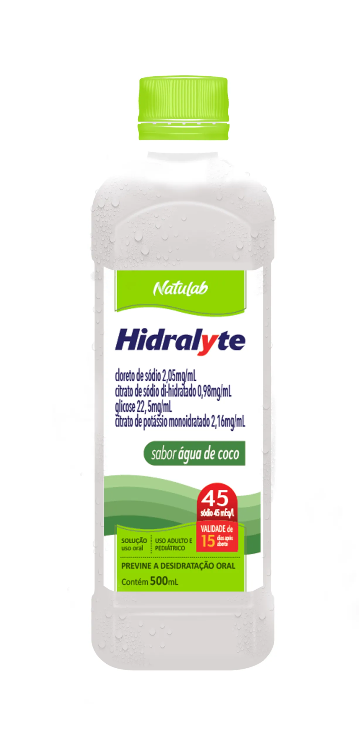 Soro de Reidratação Hidralyte 45 Sabor Água de Coco 500ml