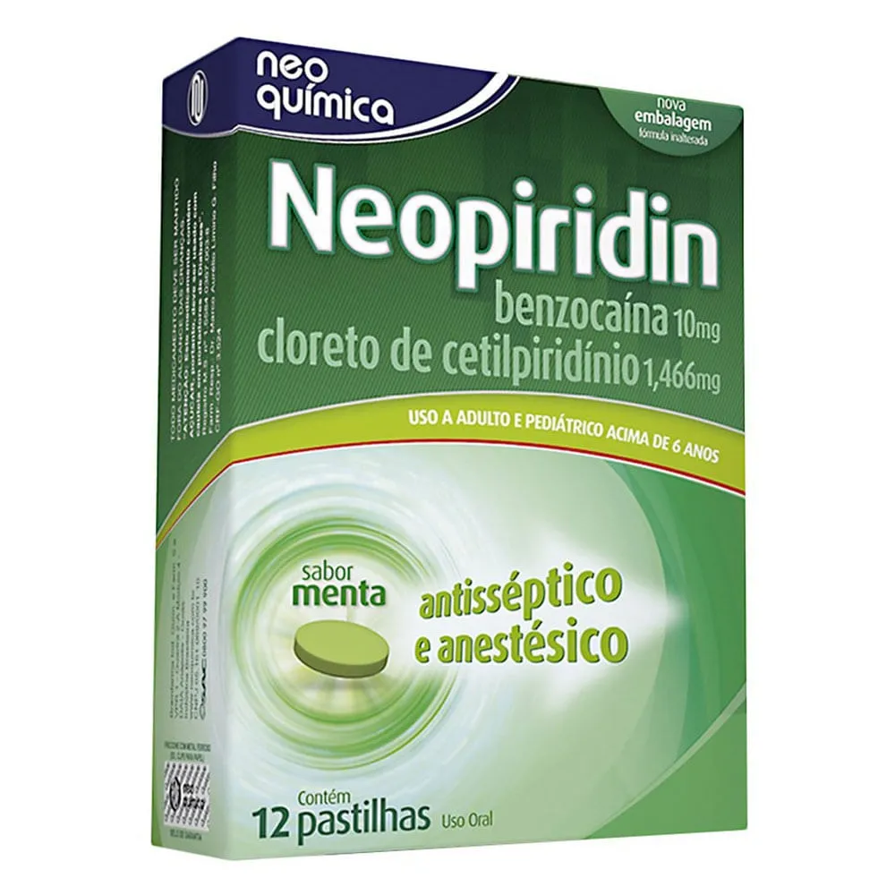 Neopiridin Sabor Menta 12 Pastilhas para Garganta