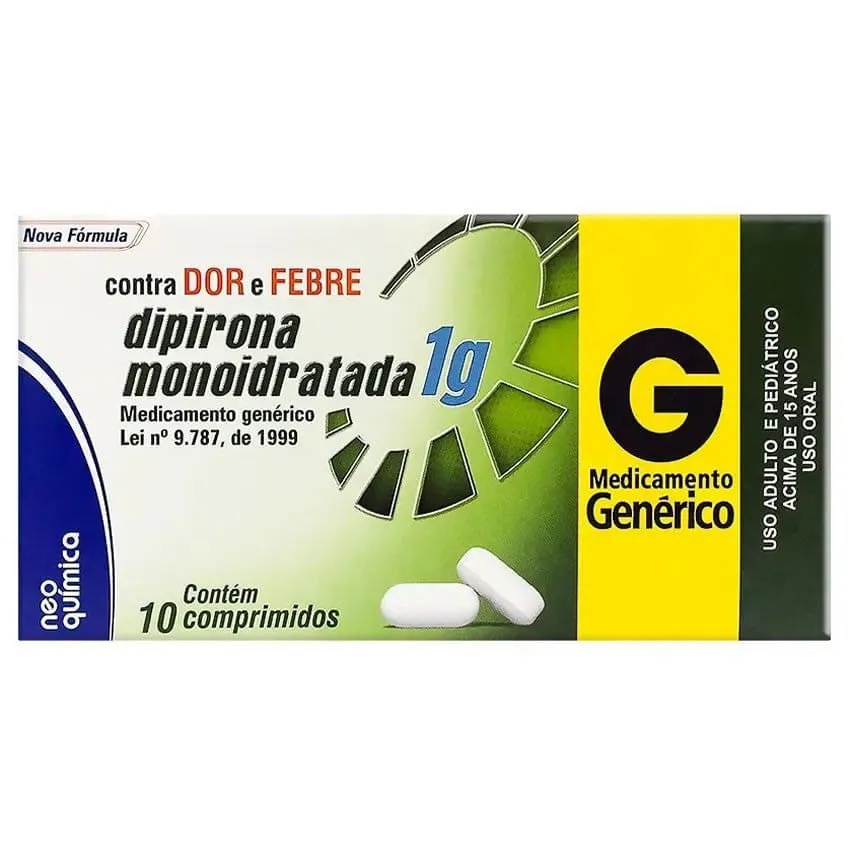 Dipirona Monoidratada 1g 10 Comprimidos