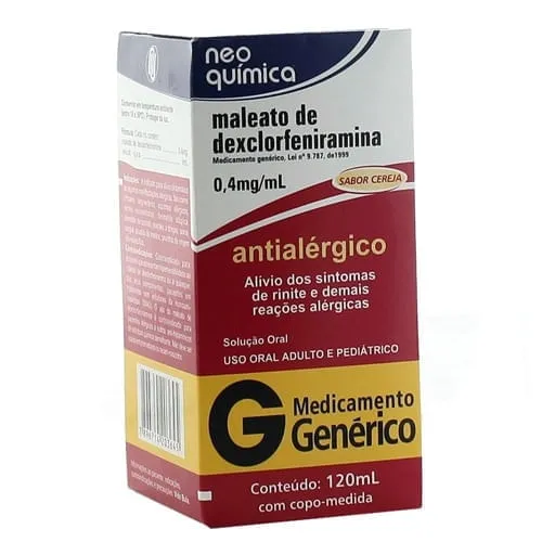 Dexclorfeniramina Xarope 0,4mg/ml 120ml Genérico Neo Quimica
