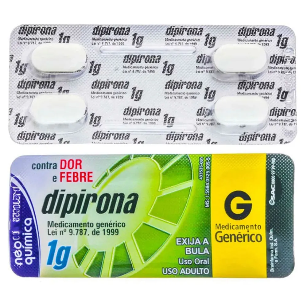 Dipirona Sódica Genérico Neo Química 1g | Com 4 Comprimidos