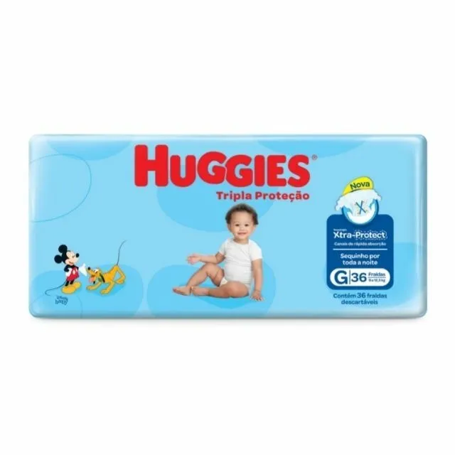 Fralda Huggies Tripla Mega (G) 36 Unidades