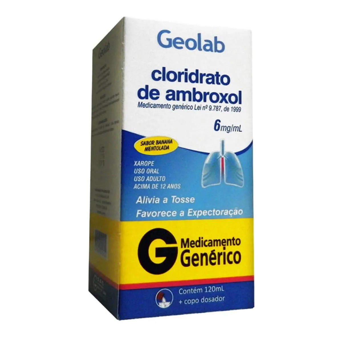 Xarope Cloridrato de Ambroxol 6mg/ml 120ml Adulto Geolab Genérico