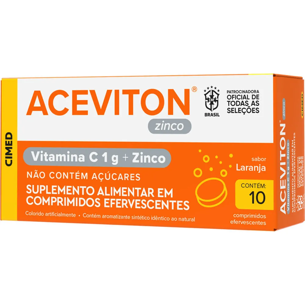 Aceviton Zinco 10 Comprimidos Efervescentes Laranja