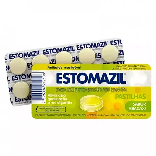 Estomazil 10 Pastilhas Mastigáveis Sabor Abacaxi